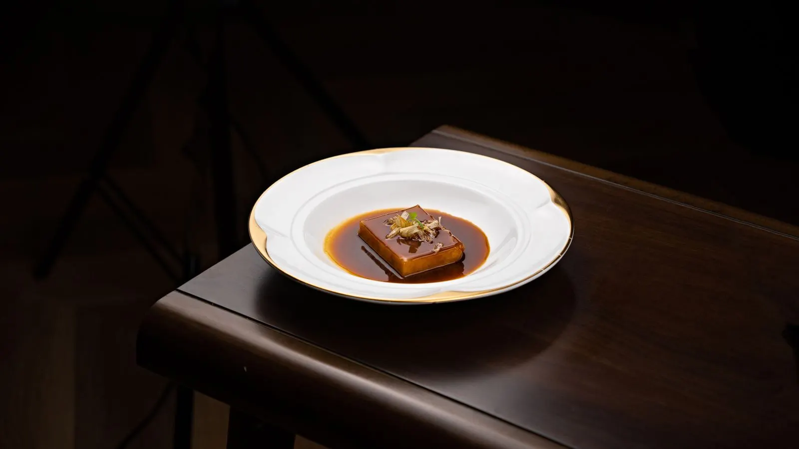 Un dessert gastronomique dressé avec soin