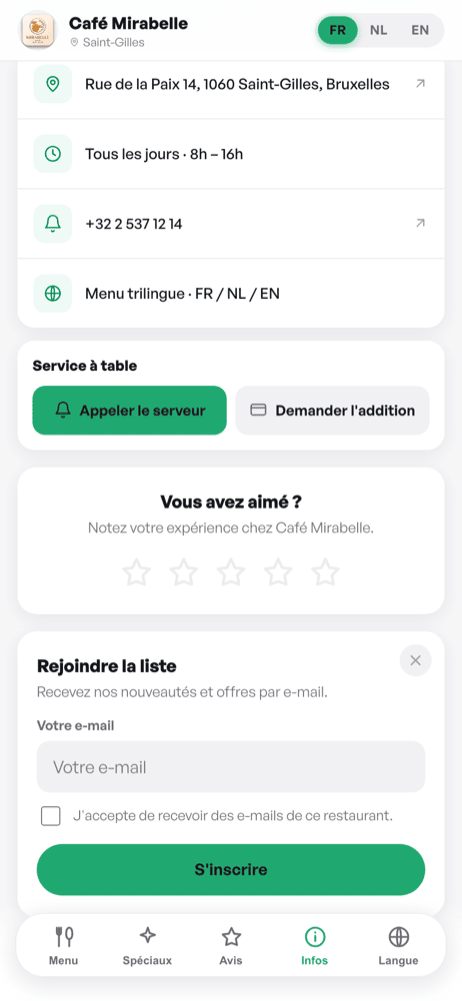 Demande d'avis après la commande